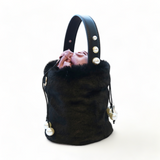 Furry Buckle Bag - Black