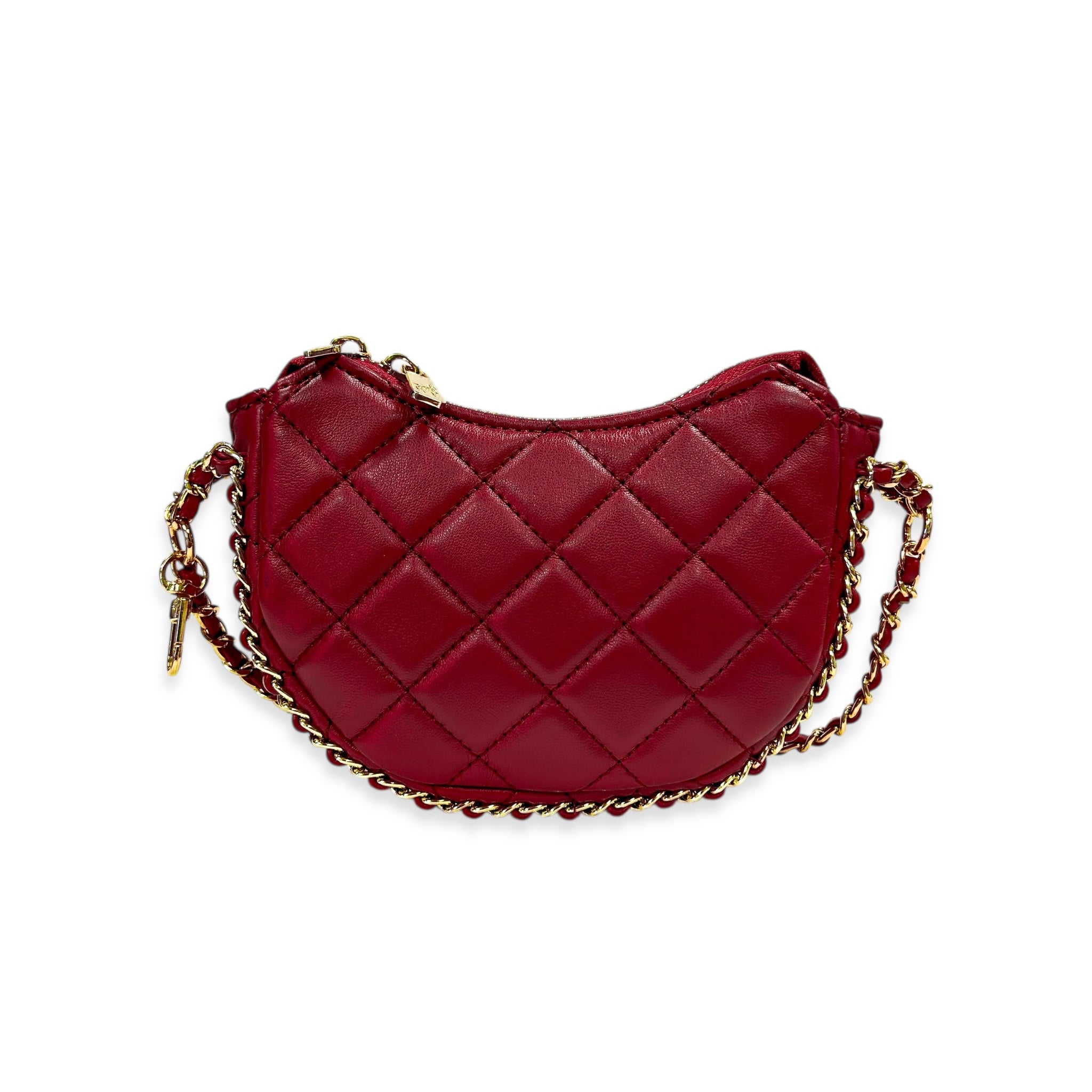 Quilted Leather Crescent Purse - doe a dear
