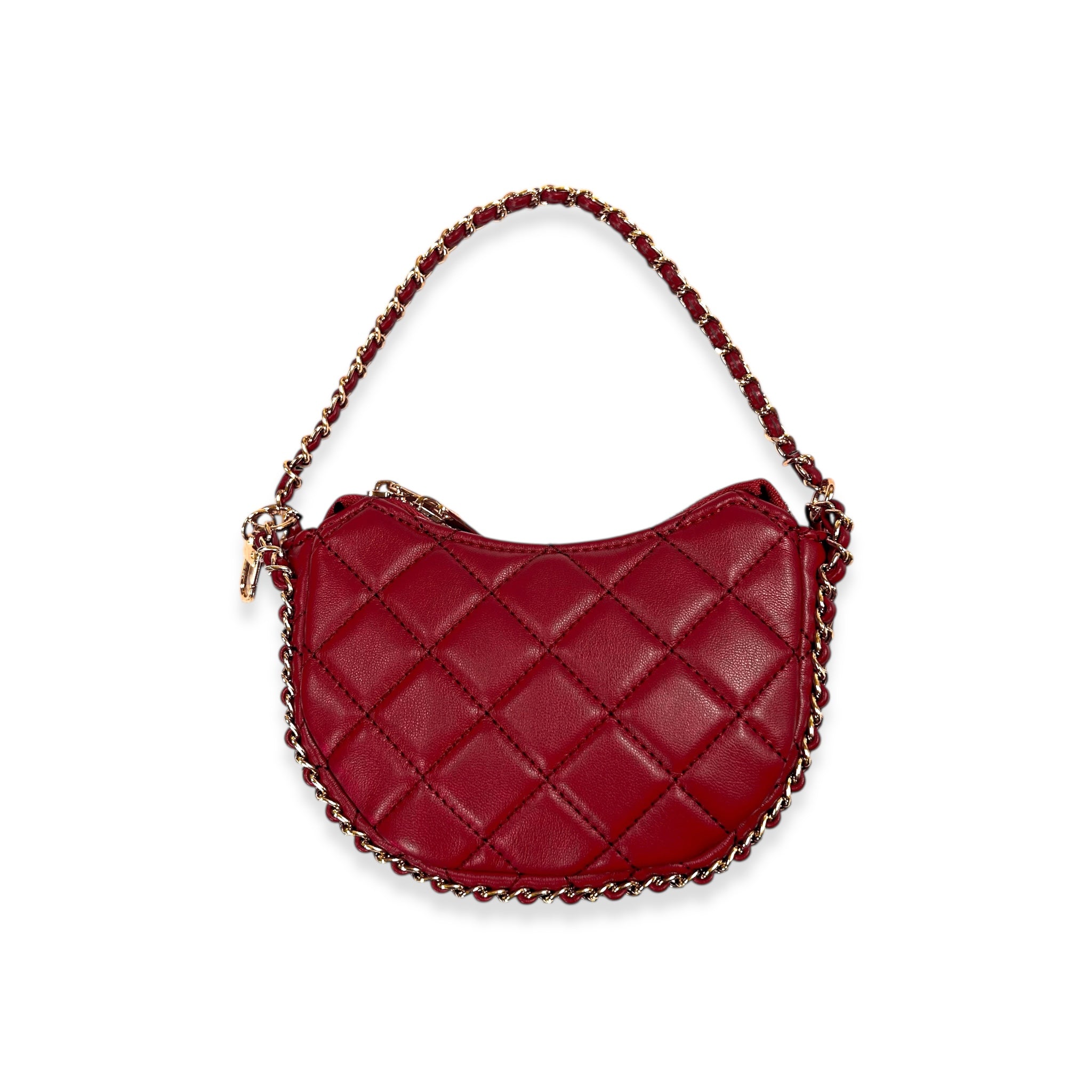 Quilted Leather Crescent Purse - doe a dear