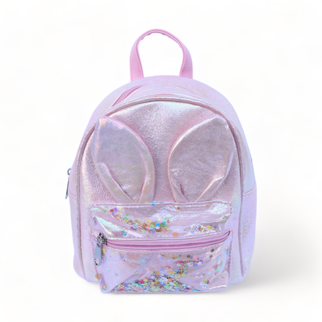 Bunny Iridescent Backpack - Pink - doe a dear