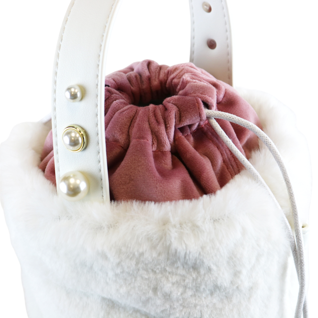 Furry Buckle Bag - White - doe a dear