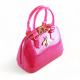 Gold Bee Jelly Bowling Bag - Fuchsia