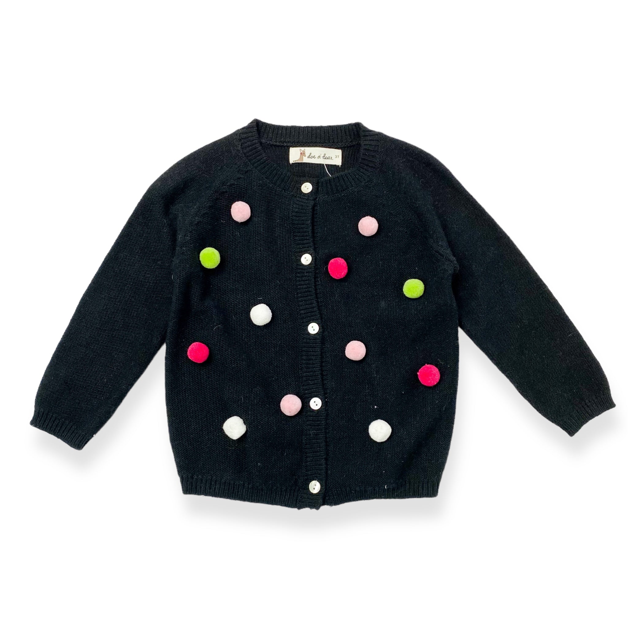 Allover Pom Pom Wooly Cardigan - doe a dear