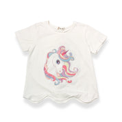 Unicorn Sequin Tee with Scalloped Hem - doe a dear