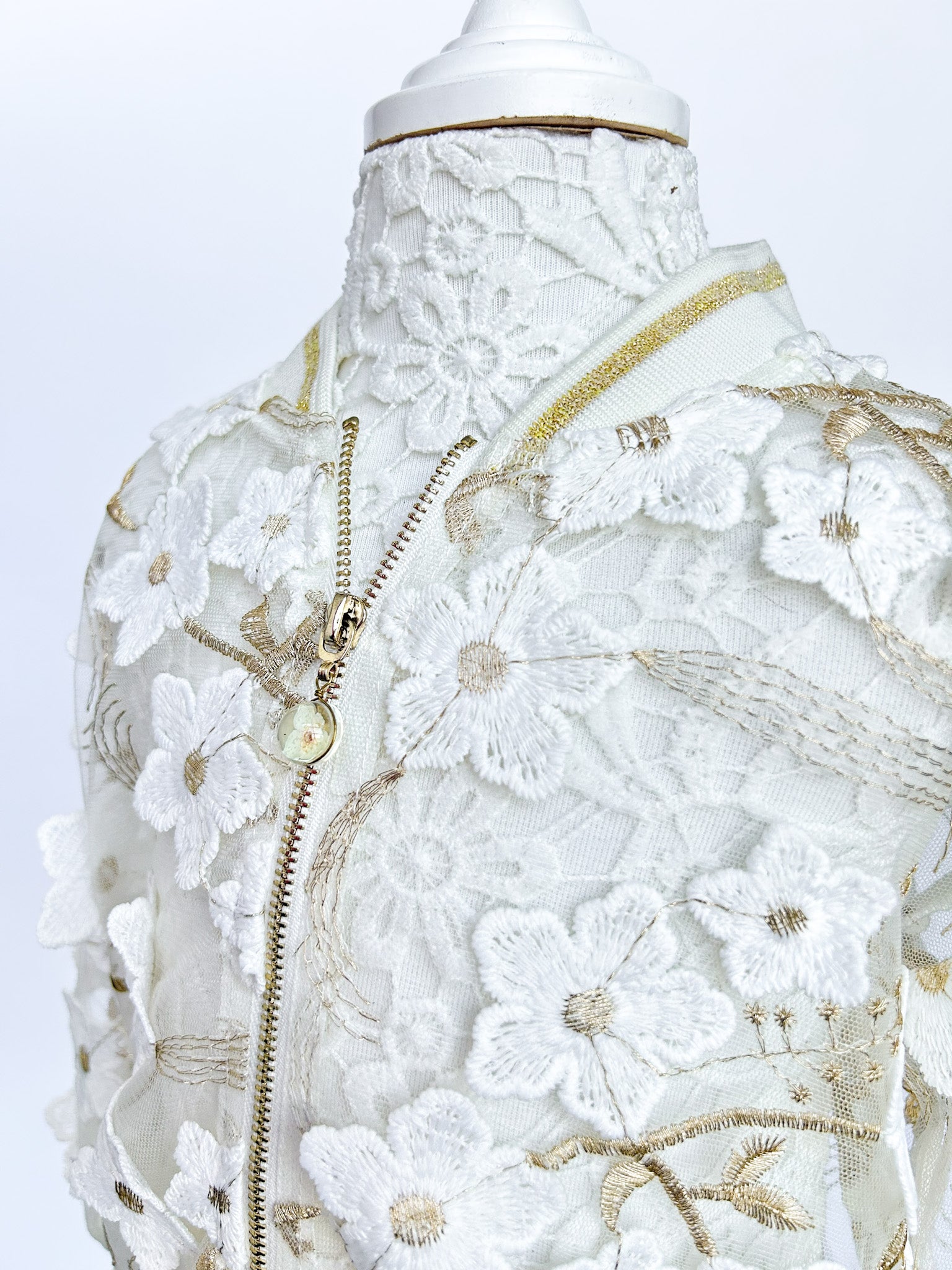 Floral Lace Gold Jacket - 3T