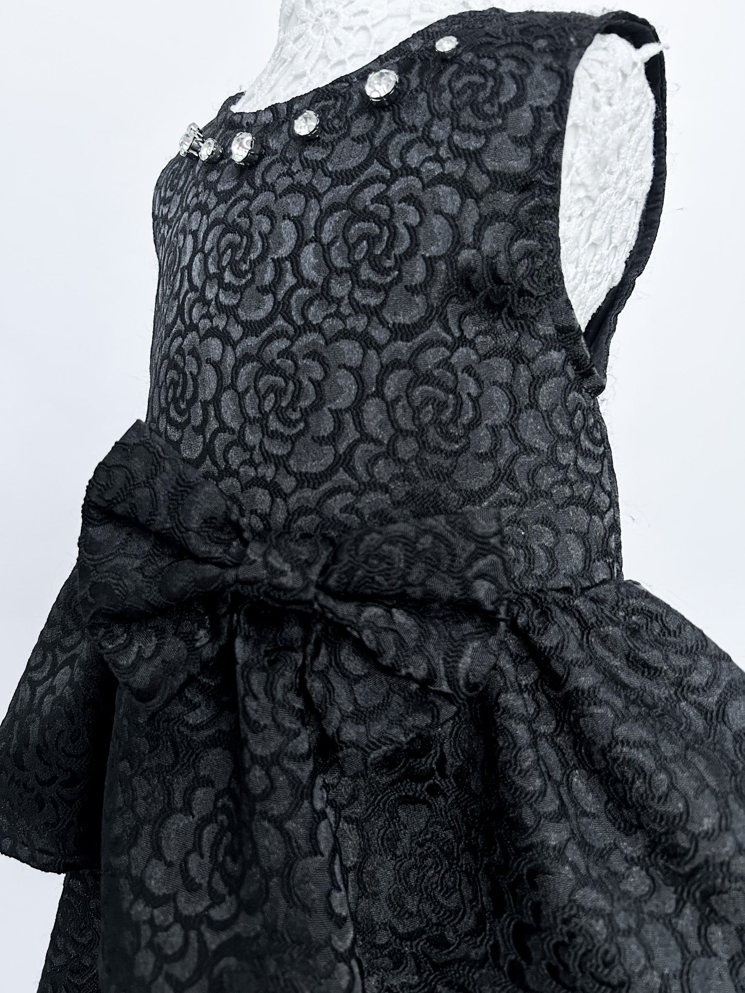 Doe A Dear Kids' Floral Jewel Neck Tiered Dress in Black at Nordstrom Rack, Size 3T