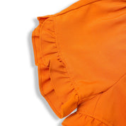 Orange Ruffle Hem Shorts