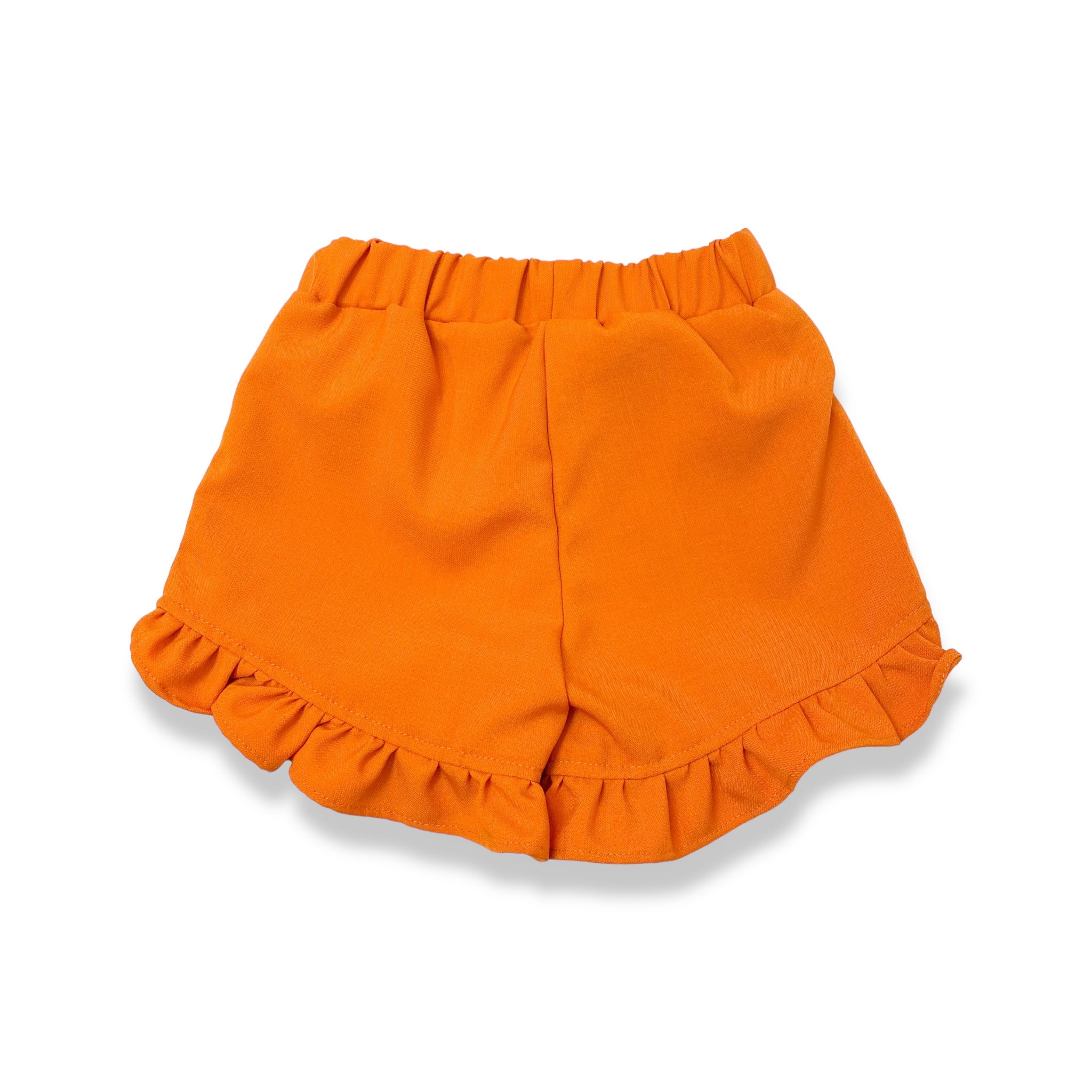 Orange Ruffle Hem Shorts - doe a dear