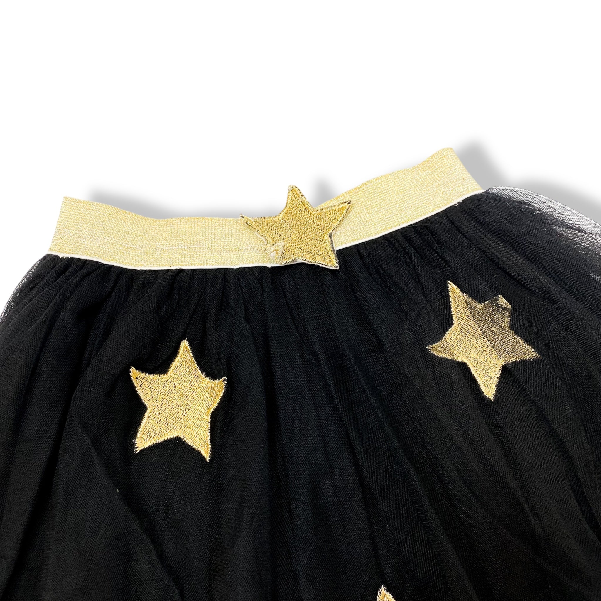 Gold Star Patch Tutu Skirt - Black - doe a dear