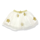 Gold Star Patch Tutu Skirt - White