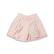 Pink Striped Pleat Shorts