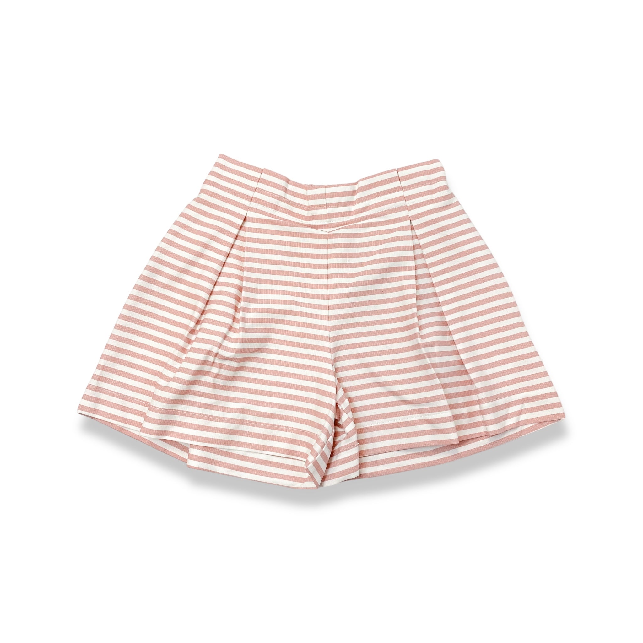 Pink Striped Pleat Shorts - doe a dear