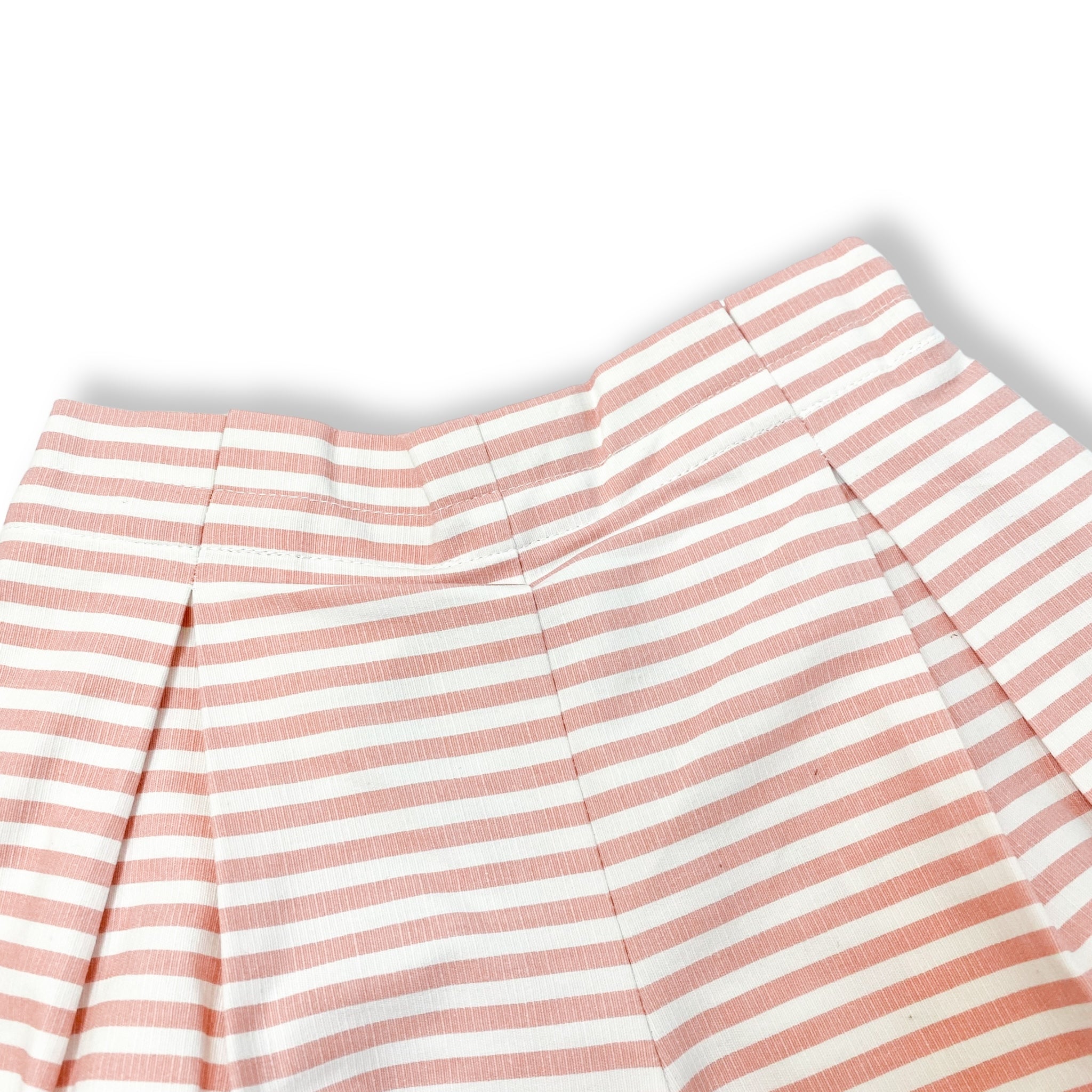 Pink Striped Pleat Shorts - doe a dear