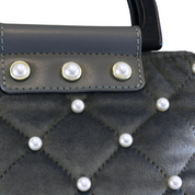 Pearls Quilted Velvet Bag - Grey - doe a dear