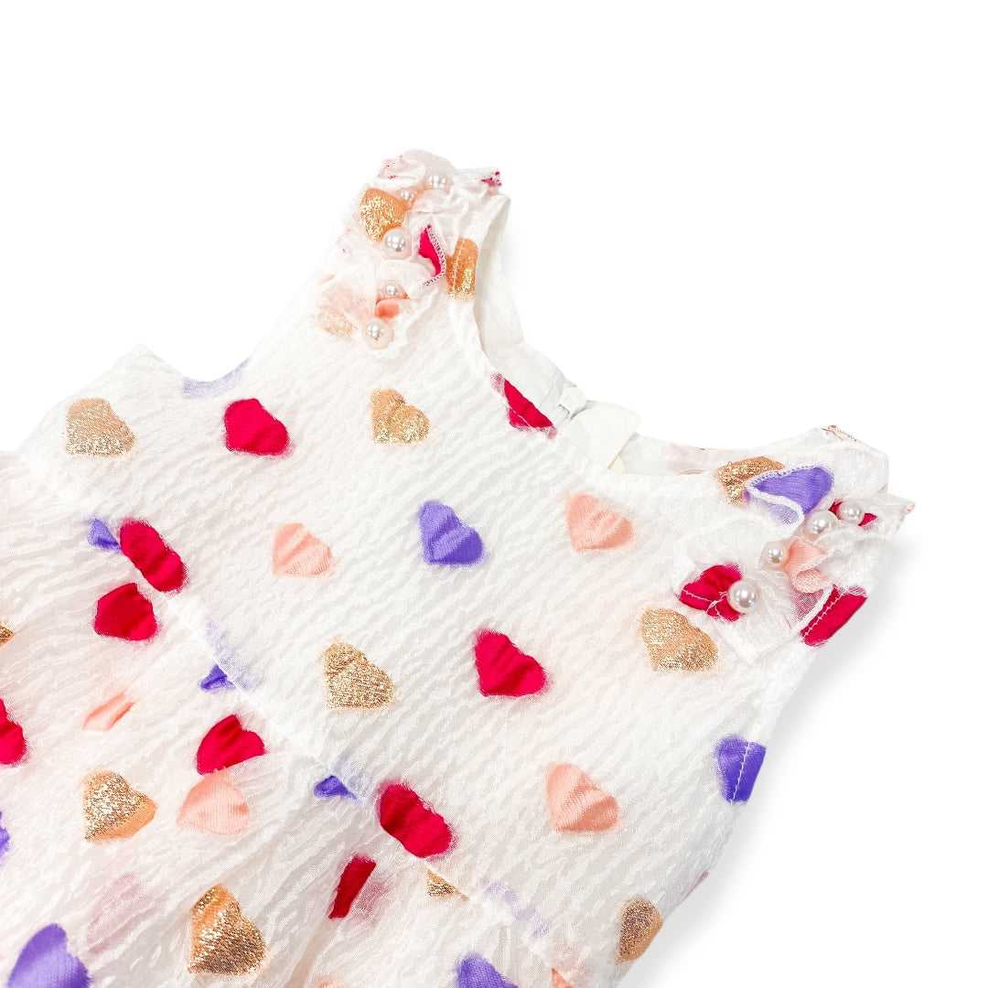 Heart Pattern Crinkle Dress