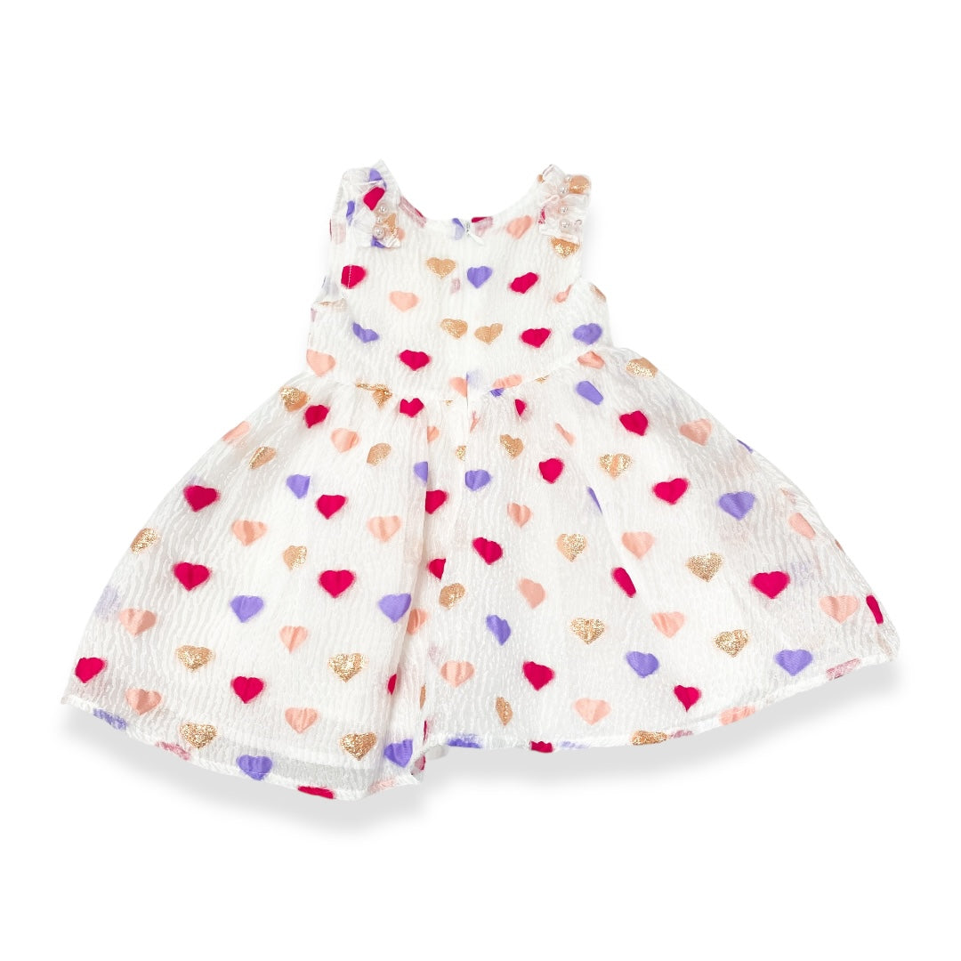 Heart Pattern Crinkle Dress