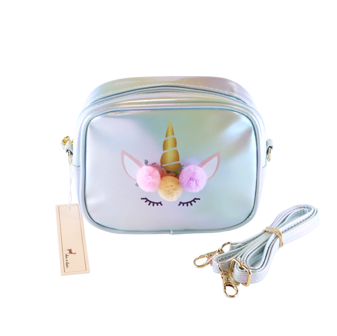 Unicorn Holographic Purse - Blue - doe a dear