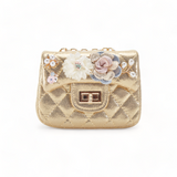 Floral Shiny Quilted Purse
