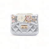 Floral Shiny Quilted Purse