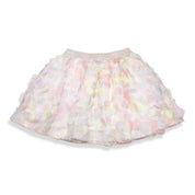 3D Rainbow Circle Mesh Tutu - white