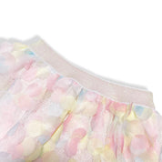 3D Rainbow Circle Mesh Tutu - white