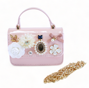 Floral & Charms Patent Leather Purse - Pink - doe a dear