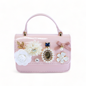 Floral & Charms Patent Leather Purse - Pink - doe a dear