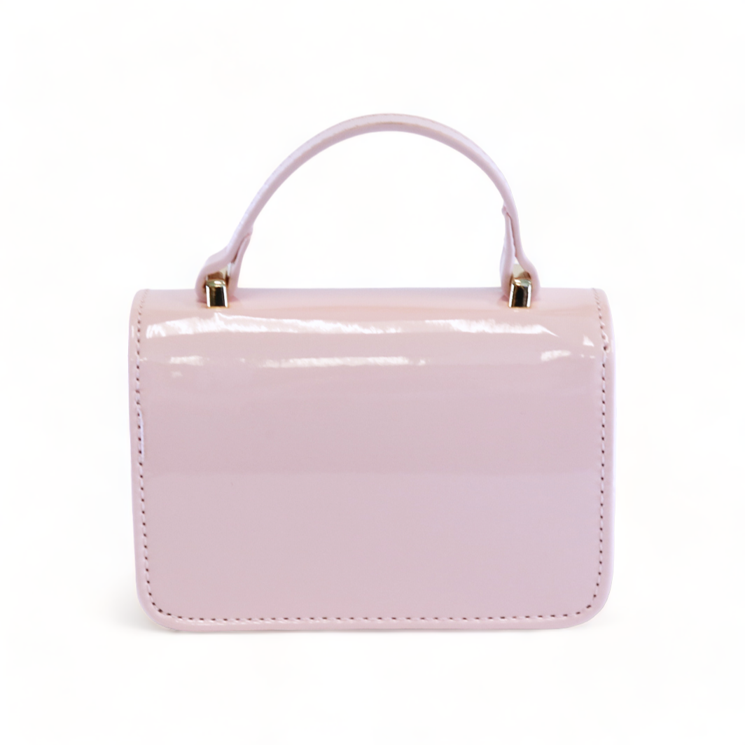 Floral & Charms Patent Leather Purse - Pink - doe a dear