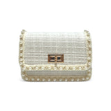Pearl Trim Tweed Purse