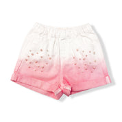 Dip Dye Pearl Stud Pink Denim Shorts