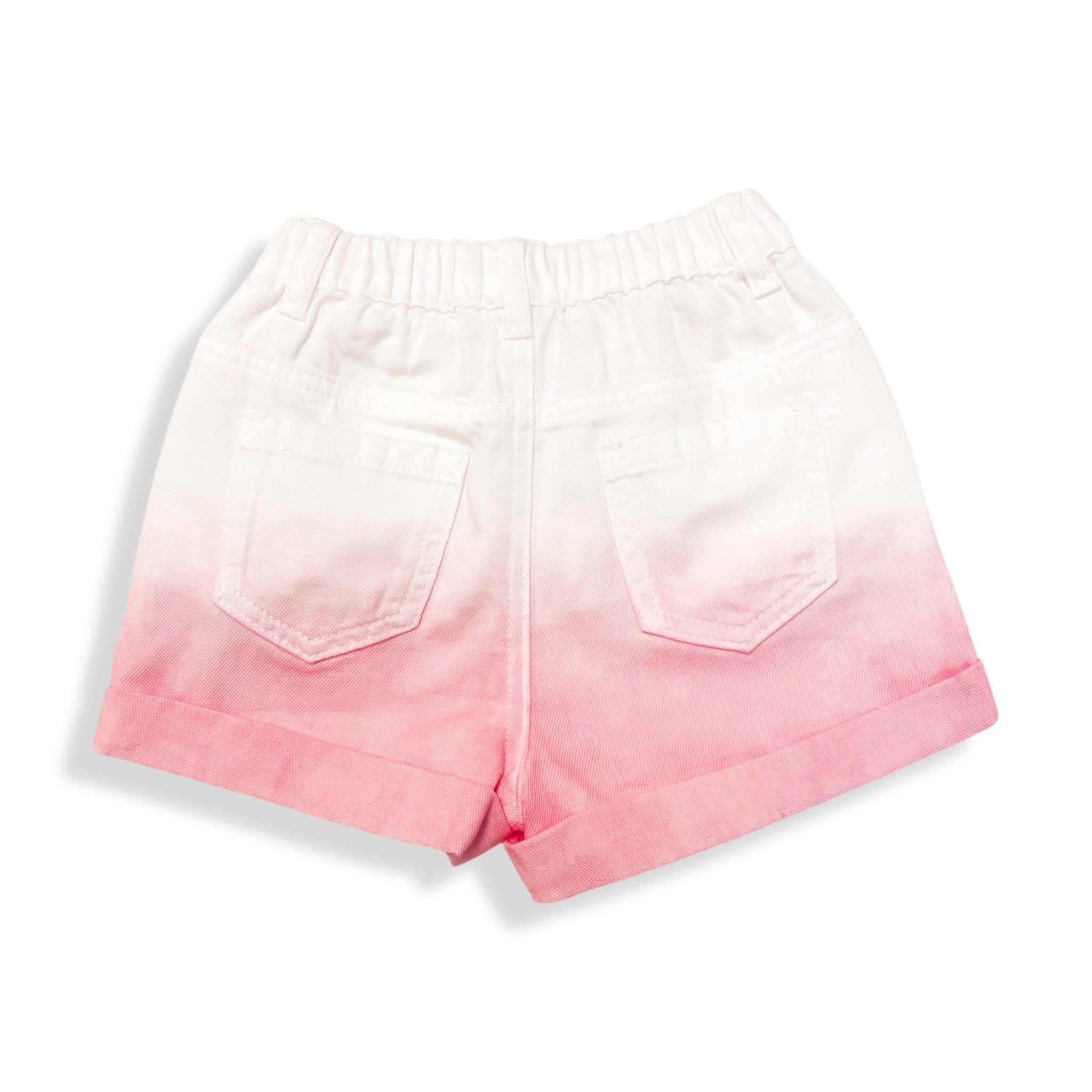 Dip Dye Pearl Stud Pink Denim Shorts