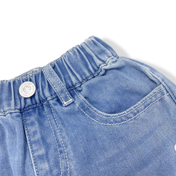 Floral Lace Patch Denim Shorts - doe a dear
