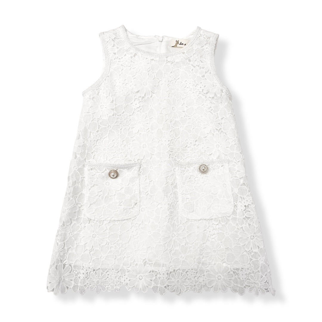 Floral Lace Dress -white