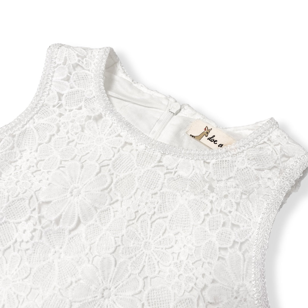 Floral Lace Dress -white