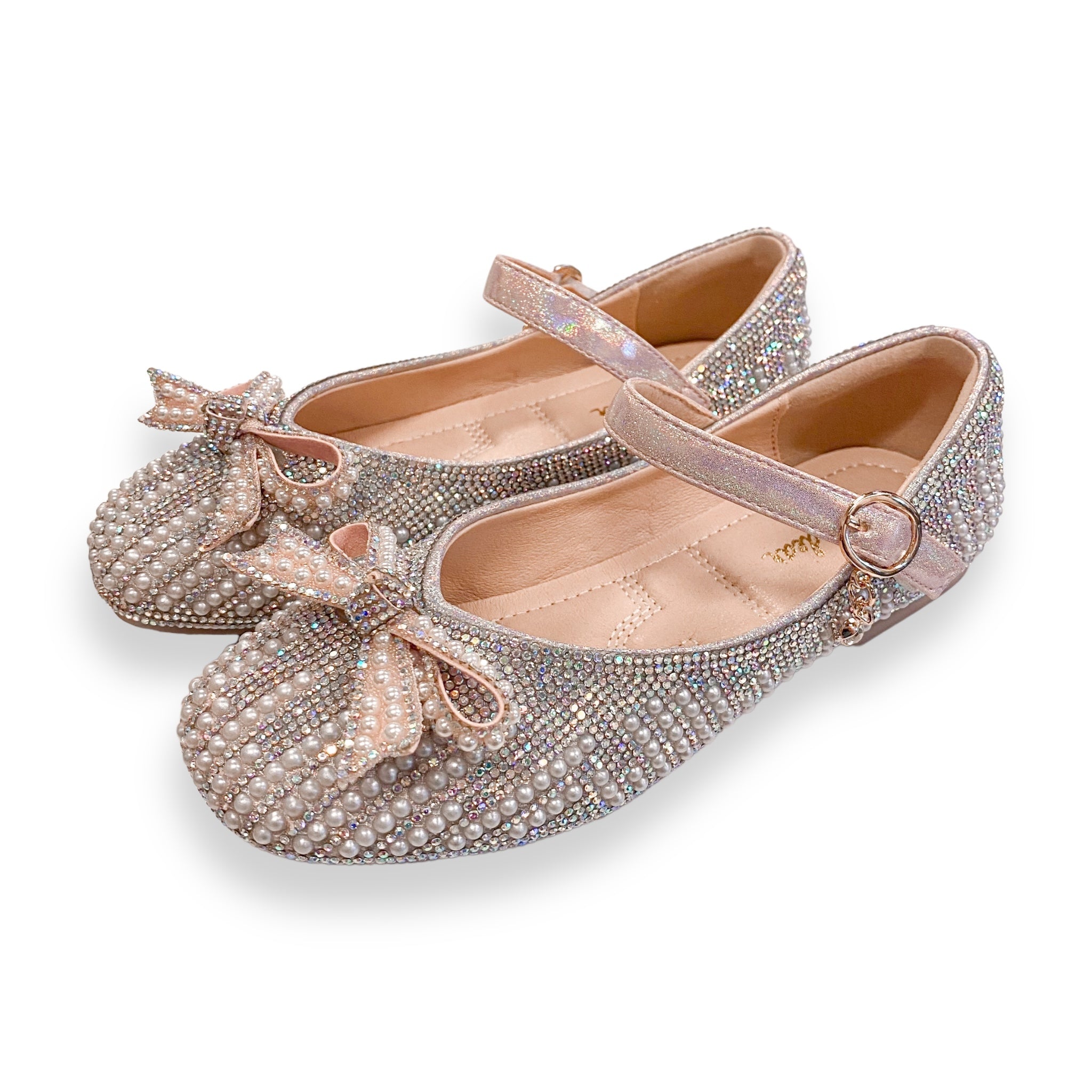 Pearl & Rhinestone Flat Shoes - Pink - doe a dear