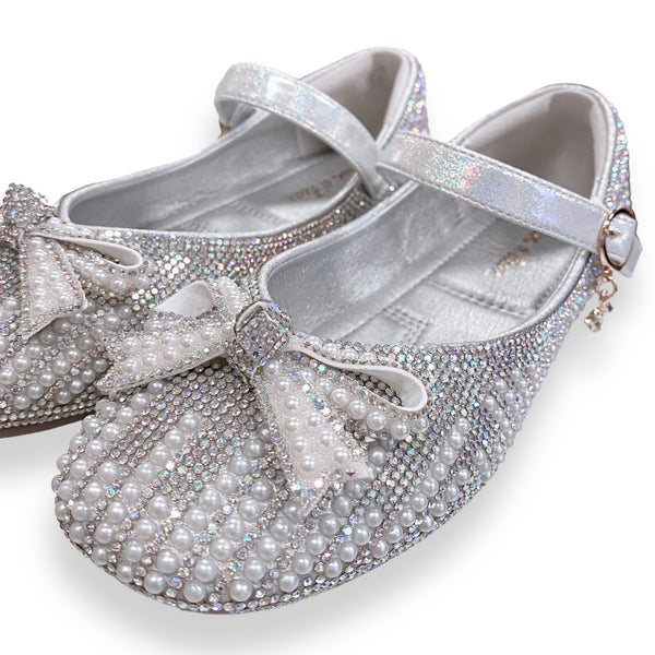Pearl & Rhinestone Flat Shoes - Silver - doe a dear