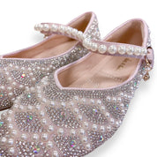 Pearl Strap Jewel Flat Shoes in Pink - doe a dear