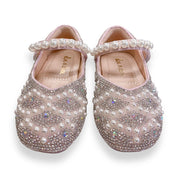 Pearl Strap Jewel Flat Shoes in Pink - doe a dear