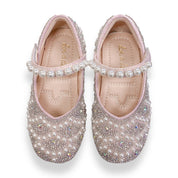 Pearl Strap Jewel Flat Shoes in Pink - doe a dear