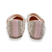 Pearl Strap Jewel Flat Shoes in Pink - doe a dear