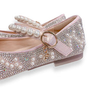 Pearl Strap Jewel Flat Shoes in Pink - doe a dear