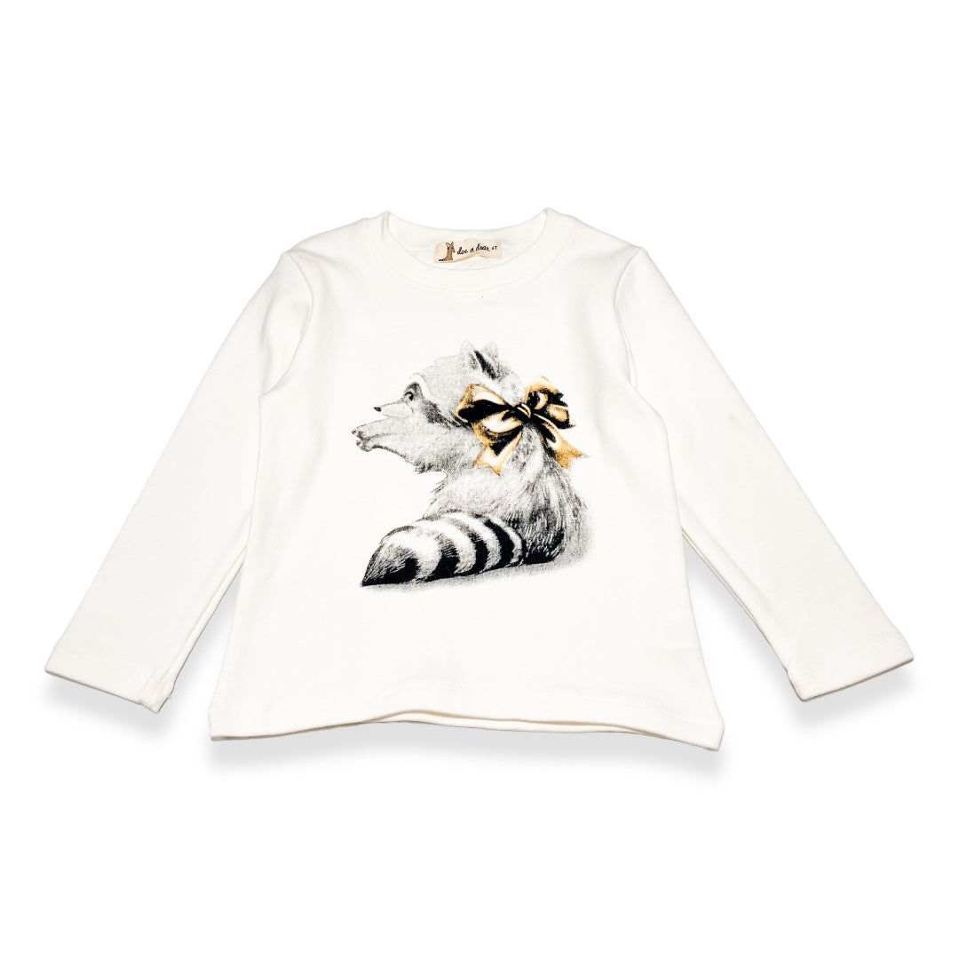 S Crew Raccoon Bow Graphic Tee - doe a dear