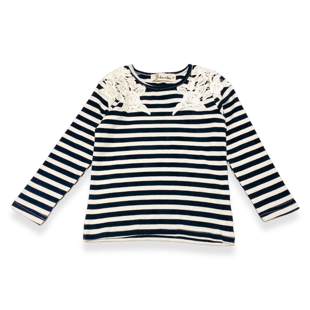 Lace Patch Stripe Top - doe a dear