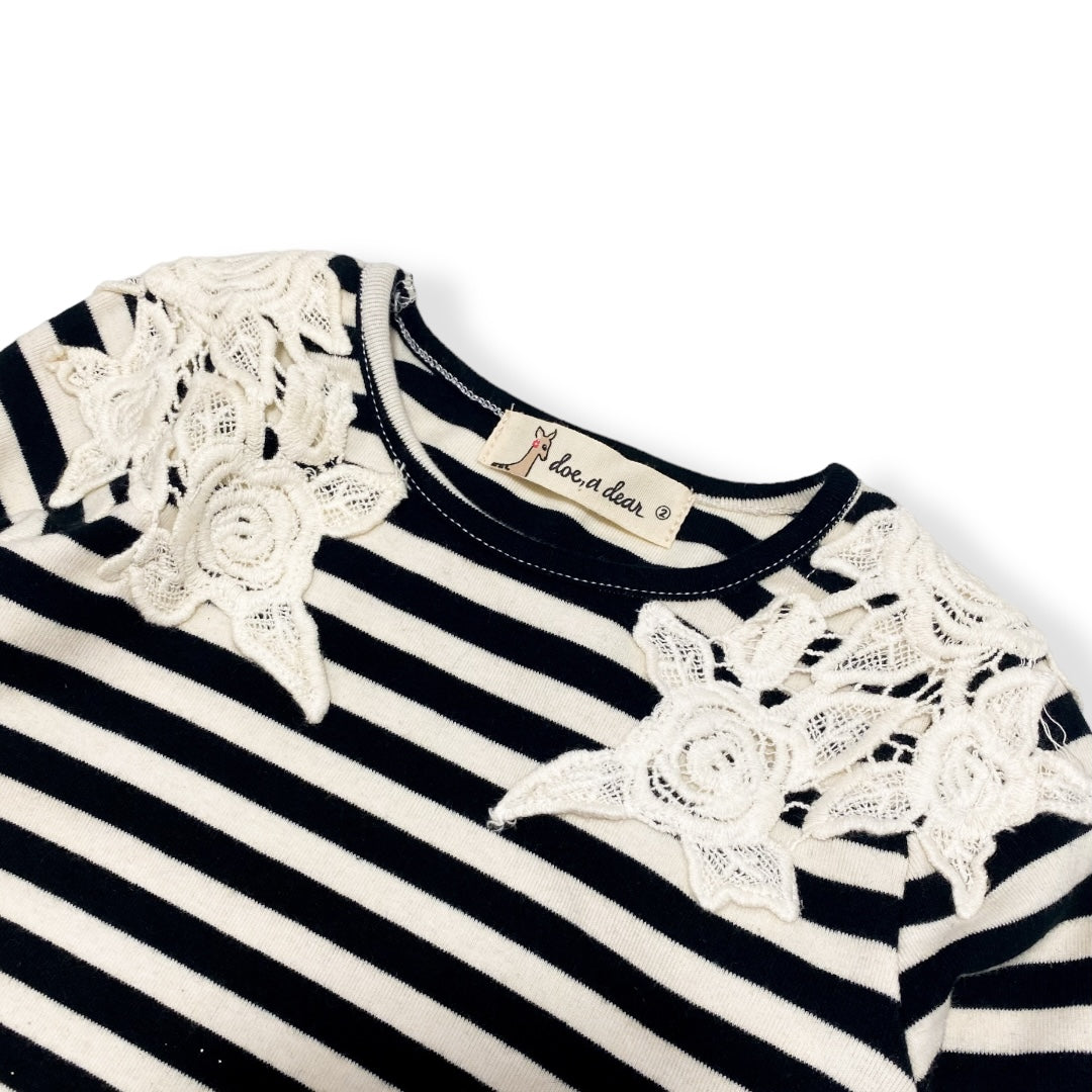 Lace Patch Stripe Top - doe a dear