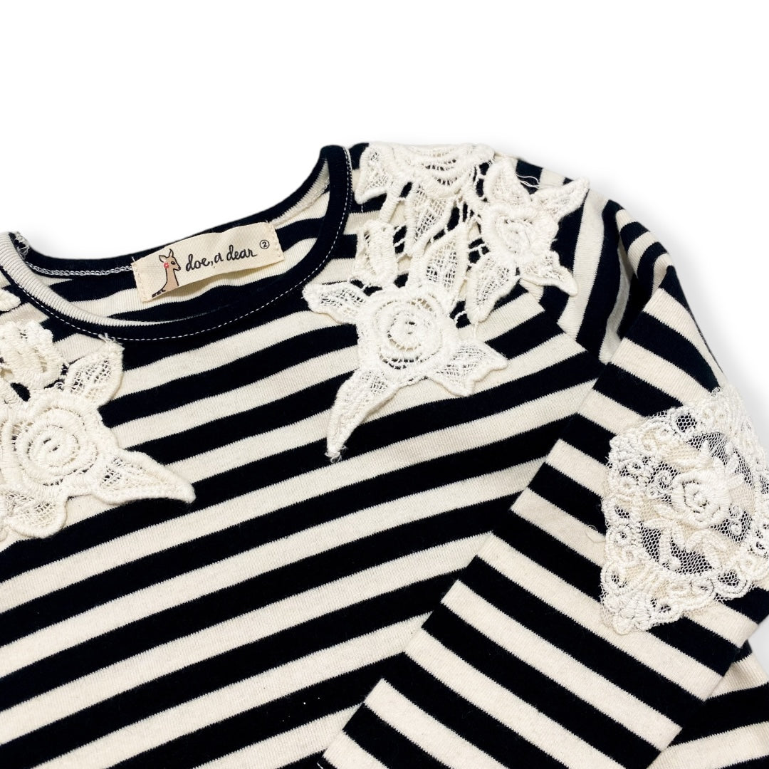 Lace Patch Stripe Top - doe a dear