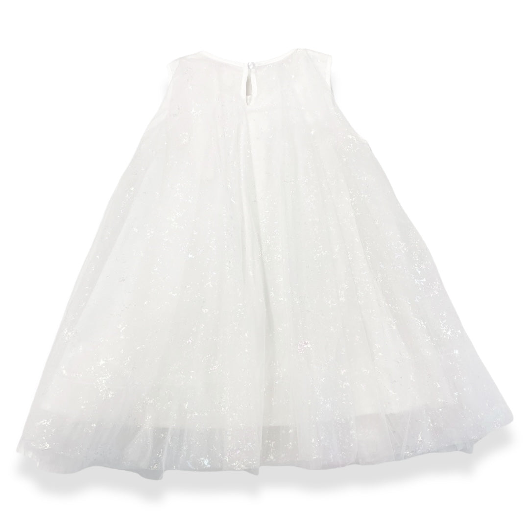 White Iridescent Print Sheer Dress - doe a dear