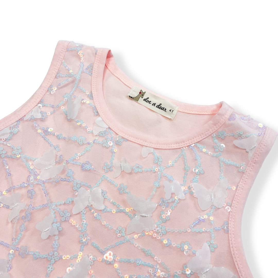 Pink 3D Butterfly Top - doe a dear