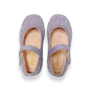 Bead Stone Flat Shoes - Purple