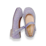 Bead Stone Flat Shoes - Purple