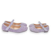 Bead Stone Flat Shoes - Purple